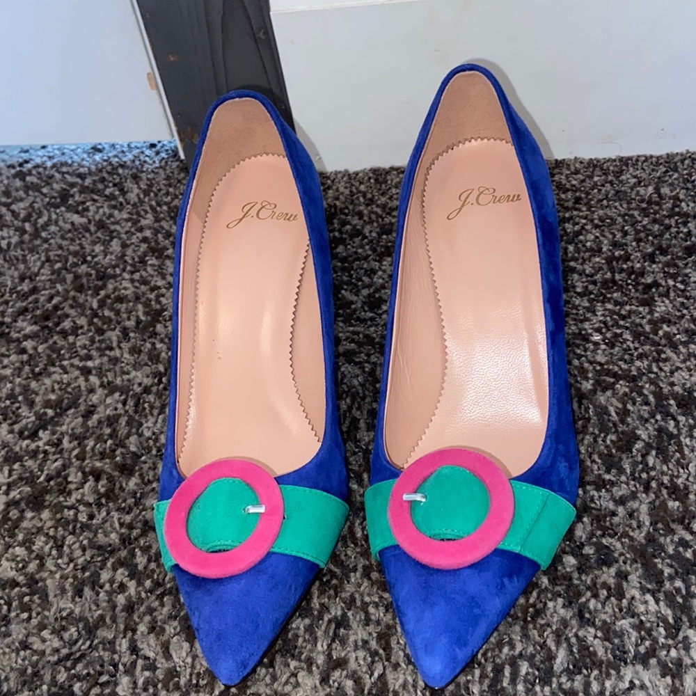J. Crew blue suede pumps